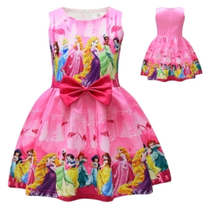 Girls Disney Princess Party Dress with Bow
