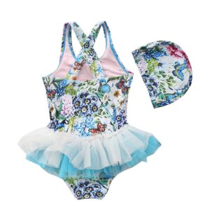 Birds and butterfly tutu swimsuit set