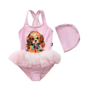 Cute puppy Pink tutu swimsuit