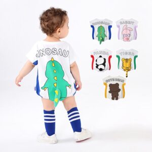 3D tail unisex baby romper + socks
