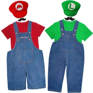 Kids Mario & Luigi Inspired 5-Piece Outfit Set