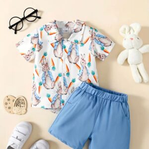 Boys Easter Bunny Shirt and Short Pants Set