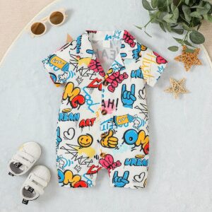 Baby Wild emoji romper