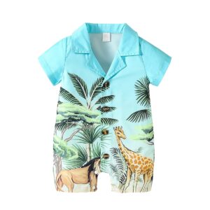 Baby Wild safari blue romper