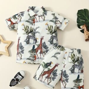 2pcs Boys Wild Safari set
