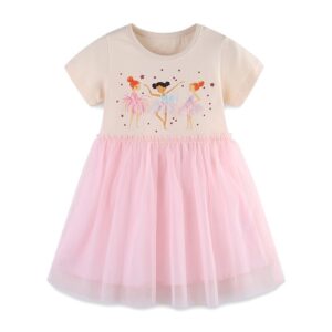 Girls 3 Ballerinas Pink Tulle Dress