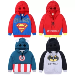 Boys Superhero Hoodie Jacket – Kids Zip-Up Character Hoodies
