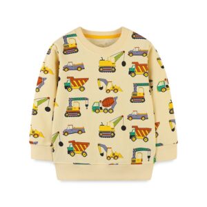 Yellow Long Sleeved Fleece Jersey with Tractor / Digger Design