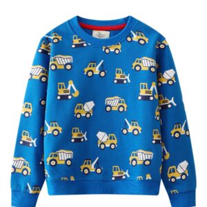 Blue Long Sleeved Jersey with Tractor Digger Design