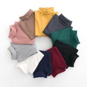 Long Sleeved Solid Collared Turtle Neck