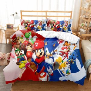 Super Mario and Sonic Hedgehog Bedding