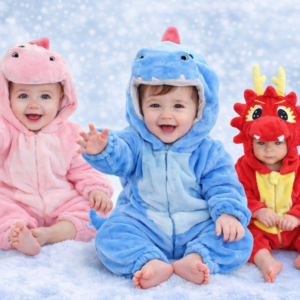 Kids Dinosaur Onesie Pajamas – Soft Fleece Hooded Sleepwear for Boys & Girls
