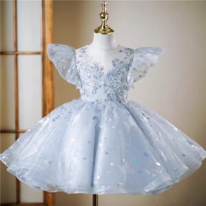 Petal Sleeved with Sequins Princess Dress