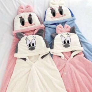 Minnie Mouse / Daisy Duck Hooded button Fleece Blanket