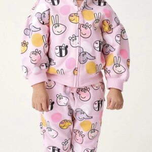 Pink Peppa Pig Matching Tracksuit Hooded Top with Pants