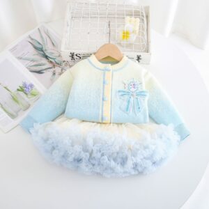 Frozen Elsa Knitted Wooly Sweater with Tutu Skirt