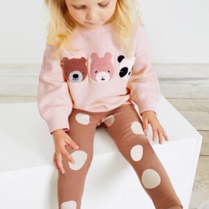 Cotton Cartoon Designed Thick Long Sleeved Fleece Top with Pants