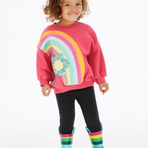 Rainbow Designed Jersey Top with Pants