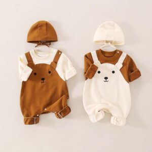 Bear Designed Plush Warm Jumpsuit / Romper