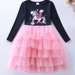 Unicorn Long Sleeved Layered Tulle Dress
