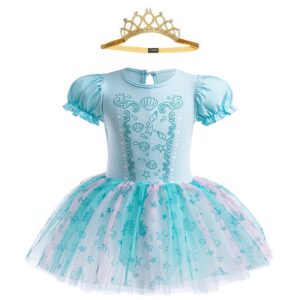 Mermaid Princess  Ballet Tutu Dress with Crown – Girls Fancy Dress Copy