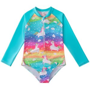 Kids Unicorn Long Sleeve One-Piece Swimsuit