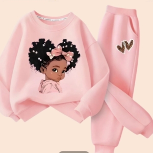 Girls Princess Bow Tracksuit Set - Hoodie & Joggers