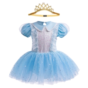 Cinderella Ballet Tutu Dress with Crown – Girls Fancy Dress Costume