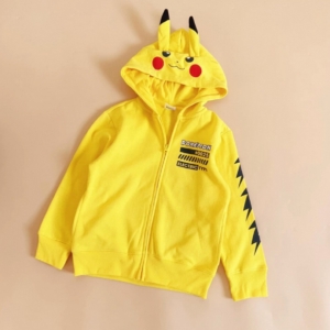 Kids’ Pokemon Zip-Up Hoodie with 3D Ears – Pokémon Yellow Hoodie