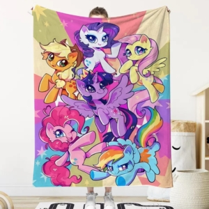 Girls My Little Pony Fleece Blanket – Colourful Character Design (130x150cm)