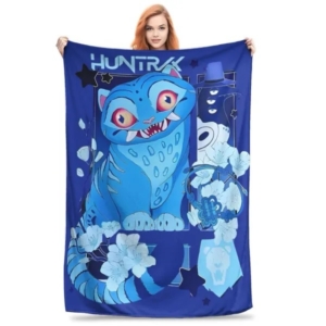 K-Pop Demon Hunter Derpy Cat Plush Blanket (130x150cm) – Cozy Throw for Kids & Teens