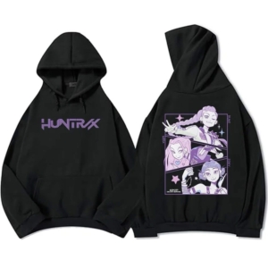K-pop Demon Hunters Black Hoodie – Anime Graphic Pullover (Unisex Adults)