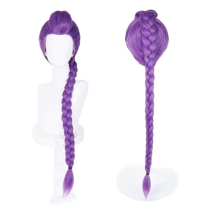 Girls K-Pop Huntrix Cosplay Wig – Rumi Purple Long Braid Style