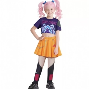 Girls K-Pop Huntrix Cosplay Costume Set – Mira Skirt Edition (Top, Skirt & Leggings)