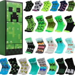 Minecraft Socks Advent Calendar – 24 Days of Festive Socks (SA Size 3–5)