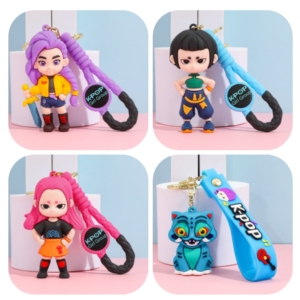 K-Pop Demon Hunters Keychains – Rumi, Mira, Zoey & Derpy Designs