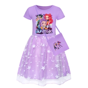Girls’ K-Pop Huntrix Dress with Matching Bag