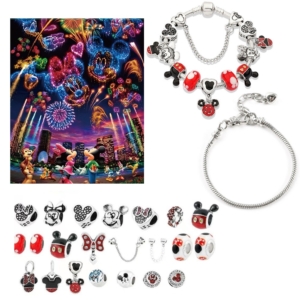 Mickey & Minnie-Inspired Advent Calendar Bracelet Set – 24 Days of Charms, Beads & Bracelets Gift Box