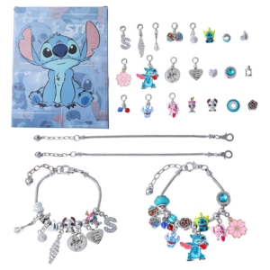 Stitch Advent Calendar Bracelet Set – 24 Days of Charms & Beads in Blue Gift Box