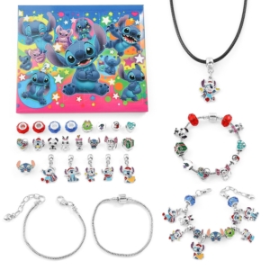 Stitch-Inspired Advent Calendar Bracelet Set – 24 Days of Charms, Beads & Bracelets Gift Box