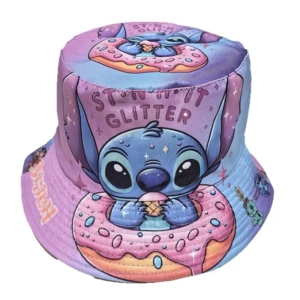 Kids’ Stitch Donut Bucket Hat – Purple & Pink
