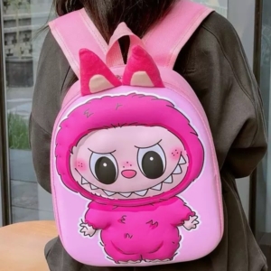Labubu Monster-Themed Kids Backpack – Available in Blue & Pink