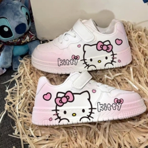Hello Kitty Kids Sneakers – Pink & White Cartoon Shoes