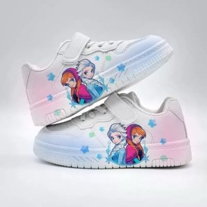 Frozen Elsa & Anna Kids Sneakers – Blue & Pink Cartoon Shoes