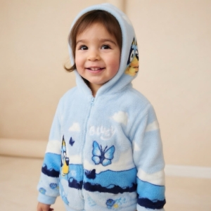 Kids Bluey Fleece Hoodie Jacket – Soft Warm Zip-Up Winter Jacket