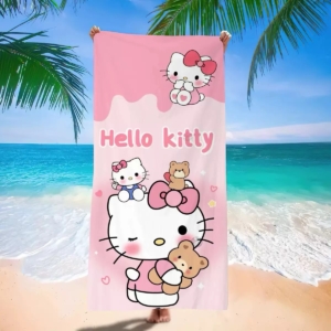 Hello Kitty Kids Beach Towel | Soft Absorbent Bath & Swimming Towel for Girls