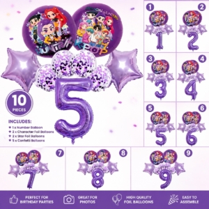 K-Pop Demon Hunters Number Balloon Bouquet