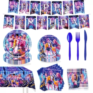 K-Pop Demon Hunters 96-Piece Birthday Party Tableware Set