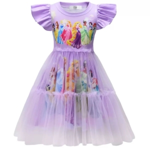 Disney Princess Girls Tulle Party Dress – Purple Character Dress