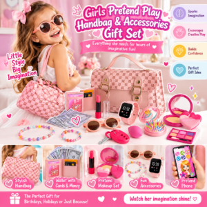 Girls Pretend Play Handbag & Accessories Gift Set